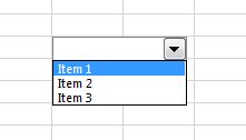Excel 中的组合框.